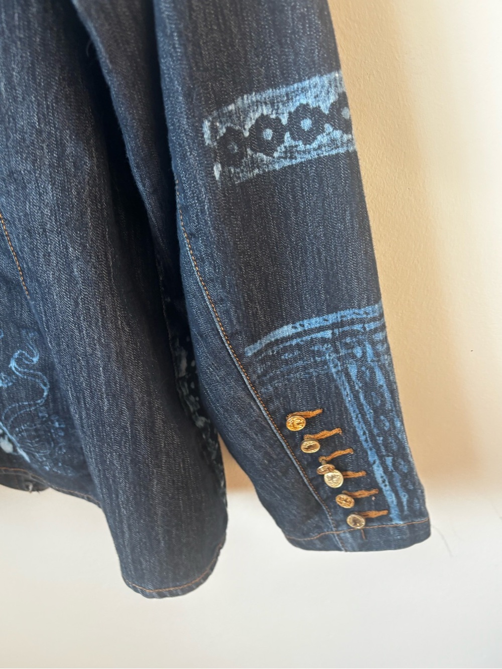 blue Patterned Denim Jacket - Picture 9 of 13